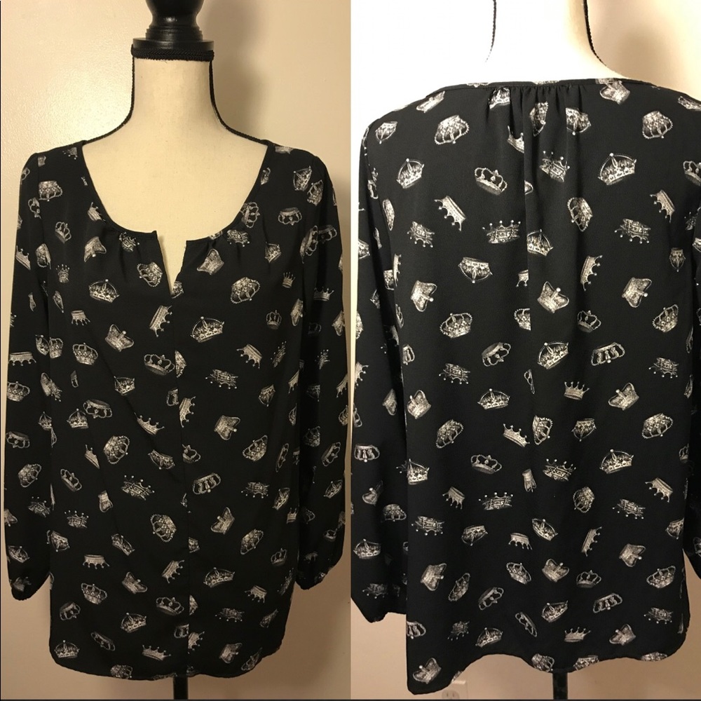 THAKOON Women Top Blouse Sz M Black White Shirt